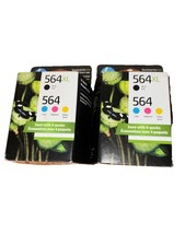 Lot of 2 NEW Genuine HP 564XL Black Cyan Magenta Yellow Exp 1/2026