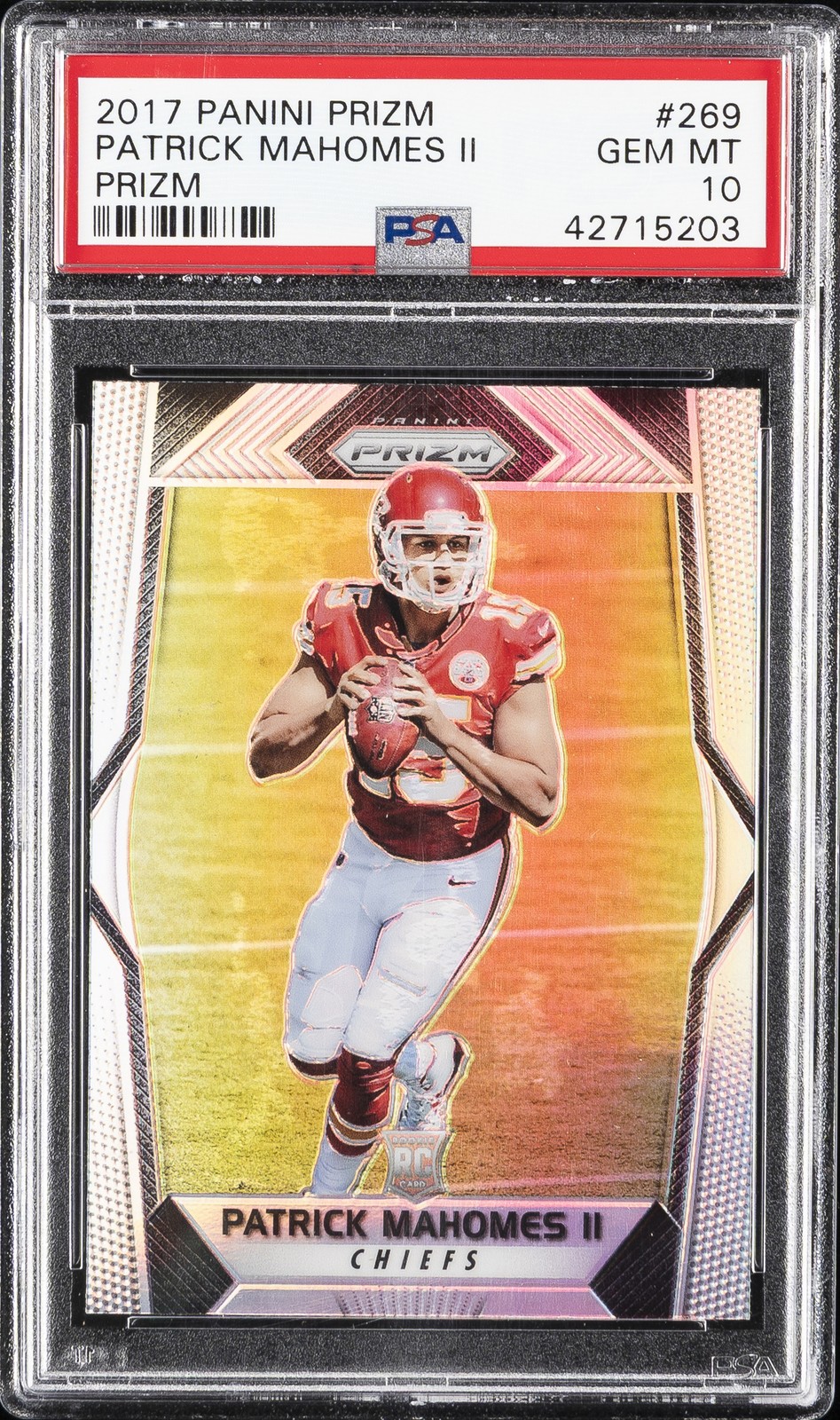 2017 PANINI PRIZM PRIZM #269 PATRICK MAHOMES II ROOKIE RC PSA 10