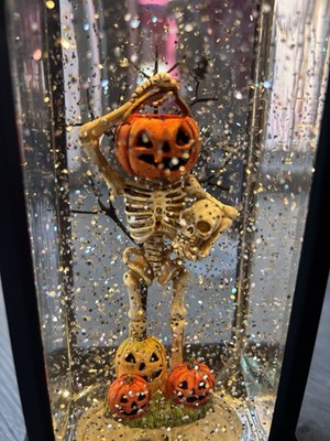 Vintage Hallmark Halloween 12'' Lantern Jack-O-Lantern Swirling Glitter Lights