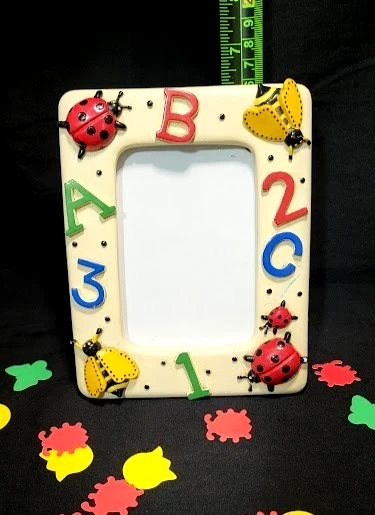 Rainbow Mountain Lady Bug Butterfly Kids Picture Frame Holds 2 x 3 In. Photo - Image 3 of 4