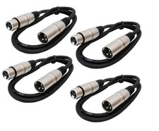 Audio2000'S ADC2037X4 3 ft XLR Female to XLR Male Microphone Cable 4-PACK