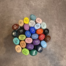 29 Count Copic Markers Including Blender and Black, Lightly Used 1 Duplicate