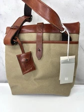 DUDU Vera Pelle Leather Canvas Crossbody Messenger Bag Postman Handbag Academia