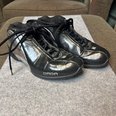 靴 00s Dada Supreme C-Dubbz black silv DADA Supreme CDubbz Chris Webber Size 9 Black Chrome Silver Shoes