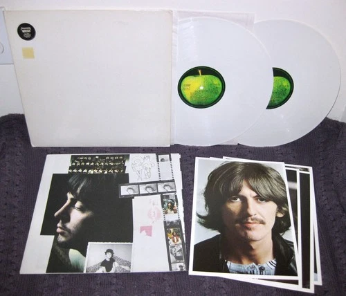 THE BEATLES White Album 2-LP 1980s GERMAN Apple DMM WHITE VINYL Poster+Photos NM