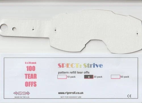Made by RNR to fit Spect / Strive Red Bull  Spare Tear Offs 100pcs
