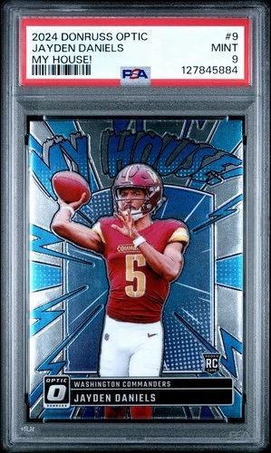 2024 Panini Donruss Optic JAYDEN DANIELS #9 RC Rookie My House! PSA 9