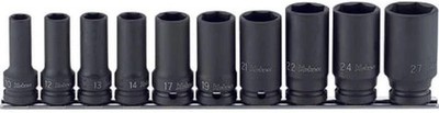 KOKEN RS14301X/10 1/2'' SEMI DEEP IMPACT SOCKET 10 SIZE SET (10-27mm / 6PT) New