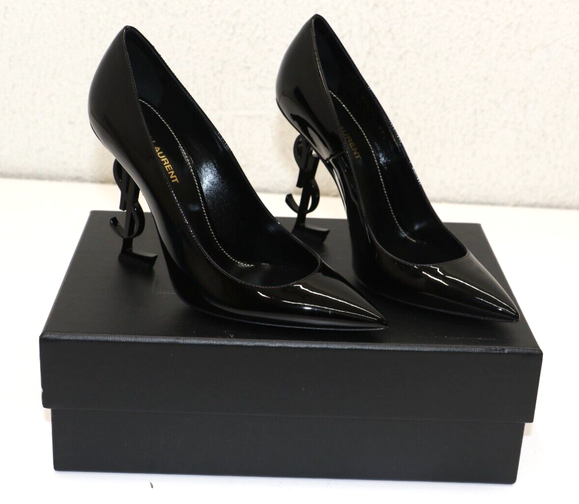 Decolte Saint Laurent OPYUM nere in pelle a punta con tacco alto misura 38 5 8 5