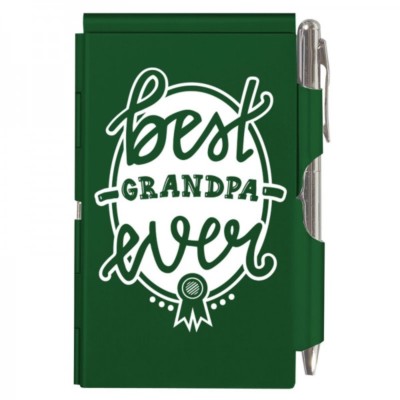 #2121 BEST GRANDPA EVER Wellspring Flip Note Pocket Notepad Green Grandfather
