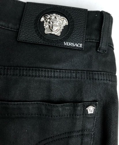 VERSACE Black Medusa Denim Jeans 