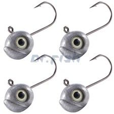 Dr.Fish 20Pcs Crappie Jig Heads Unpainted Swimbait Saltwater Hook Panfish Bass