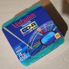 Verbatim Data Life Lot of 10 CD-R Color Pak 74min 650mb NEW