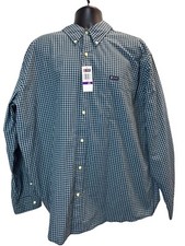 Chaps Mens Navy  White Plaid Button-Down Shirt XXL - New