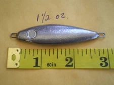 10 PCS SHAD LEAD SPOON FISHING JIGS, 1-1/2 OZ. W/STAINLESS S. WIRE EYE/UNPAINTED