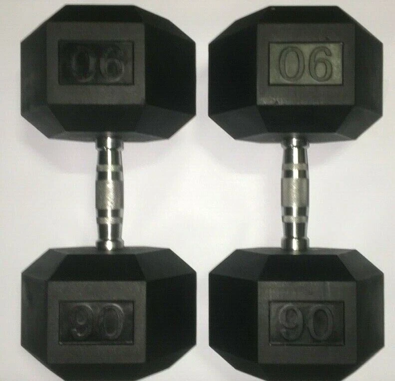 BRAND NEW 90LB PAIR OF RUBBER COATED HEX DUMBBELLS WEIGHTS FOR COMMERCIAL GYM
Opens in a new window