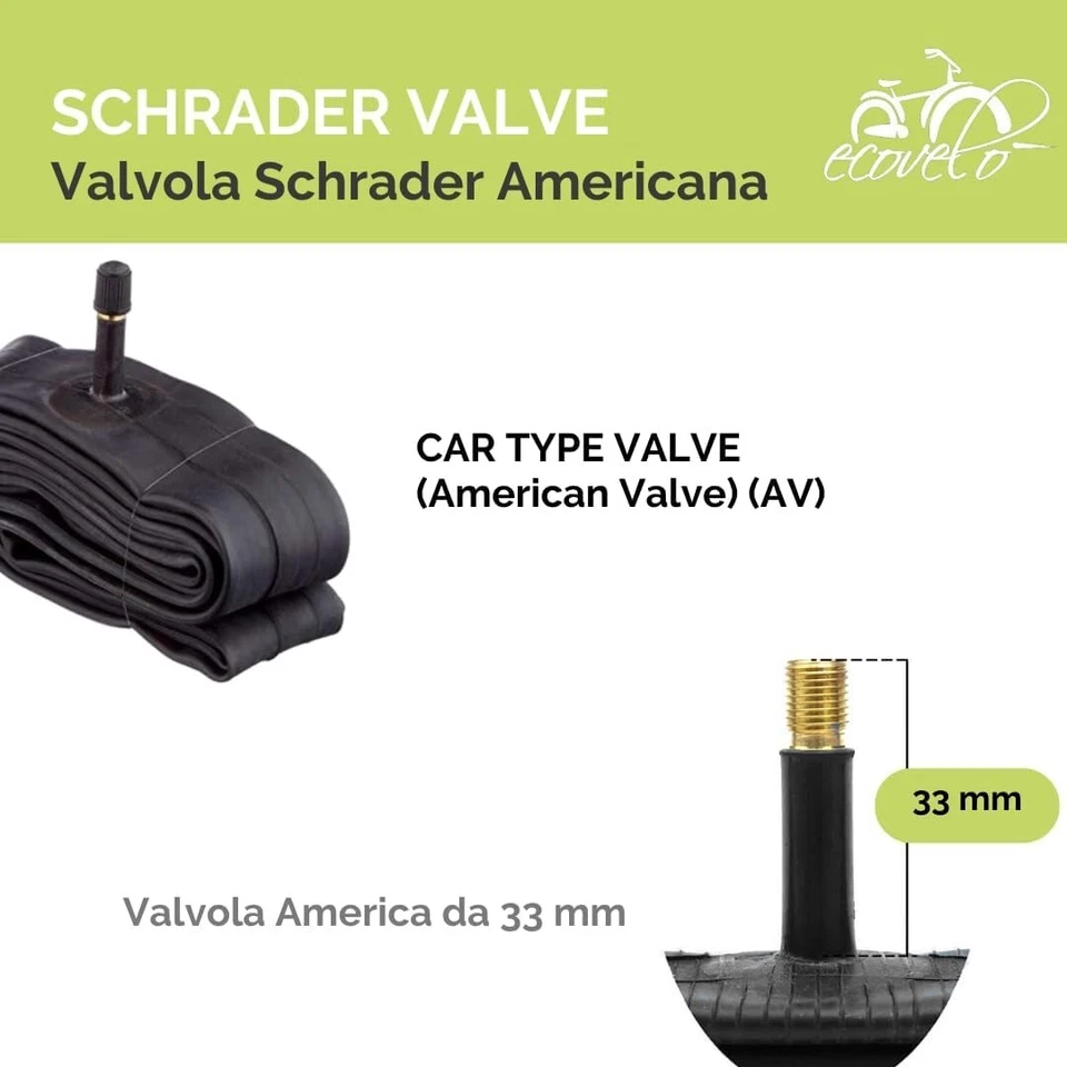 2 Chambres D'Air 26 X 1 3/8 X 1 1/2 Valve Schrader Amérique Pour Vélo De Ville - Photo 2/4
