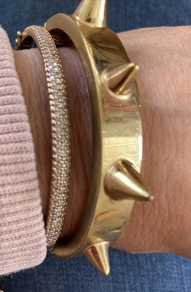 Знаменитости Fave CC скай панк-рок позолоченный шипами манжеты браслет - Изображение 3 из 4