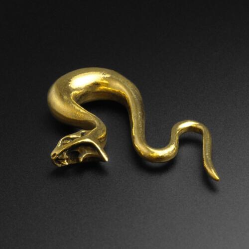 Spirale serpent en laiton | extenseurs d'oreille jauges lobes - Photo 1/2