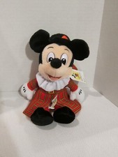 VERY RARE WALT DISNEY MINI BEANBAG PLUSH ENGLISH MICKEY NEW WITH TAG 9" TALL