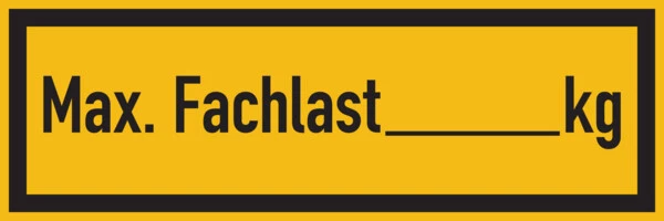 DREIFKE Regalbelastungsaufkleber Max. Fachlast-zur Selbstbeschriftung-150x50mm Aufkleber