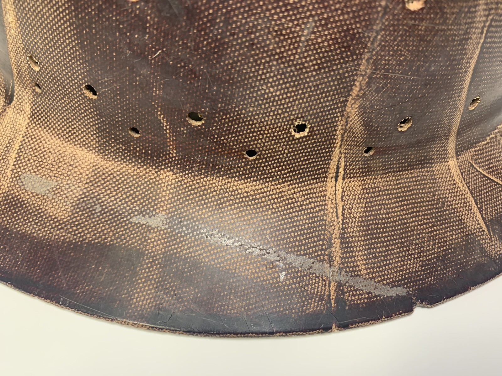 Vintage MSA Type K Skulgard Fiberglass Mining Full Brim Hard Hat Brown