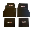 55 56 57 Chevy Black Rubber Floor Mats With Crest Logo NEW 1955 1956 1957