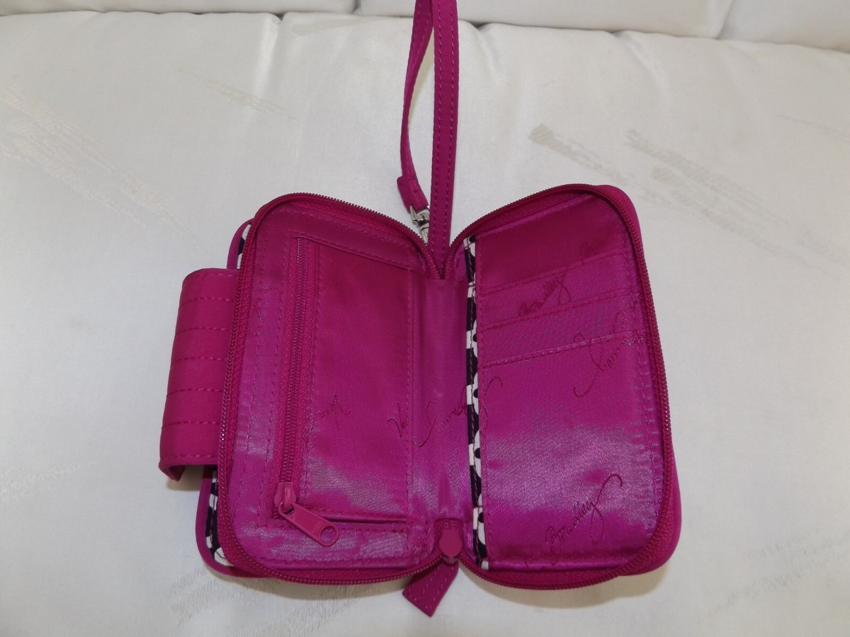 VERA BRADLEY Smartphone Wristlet Cigarette case Magenta Pink Microfiber  Perfect