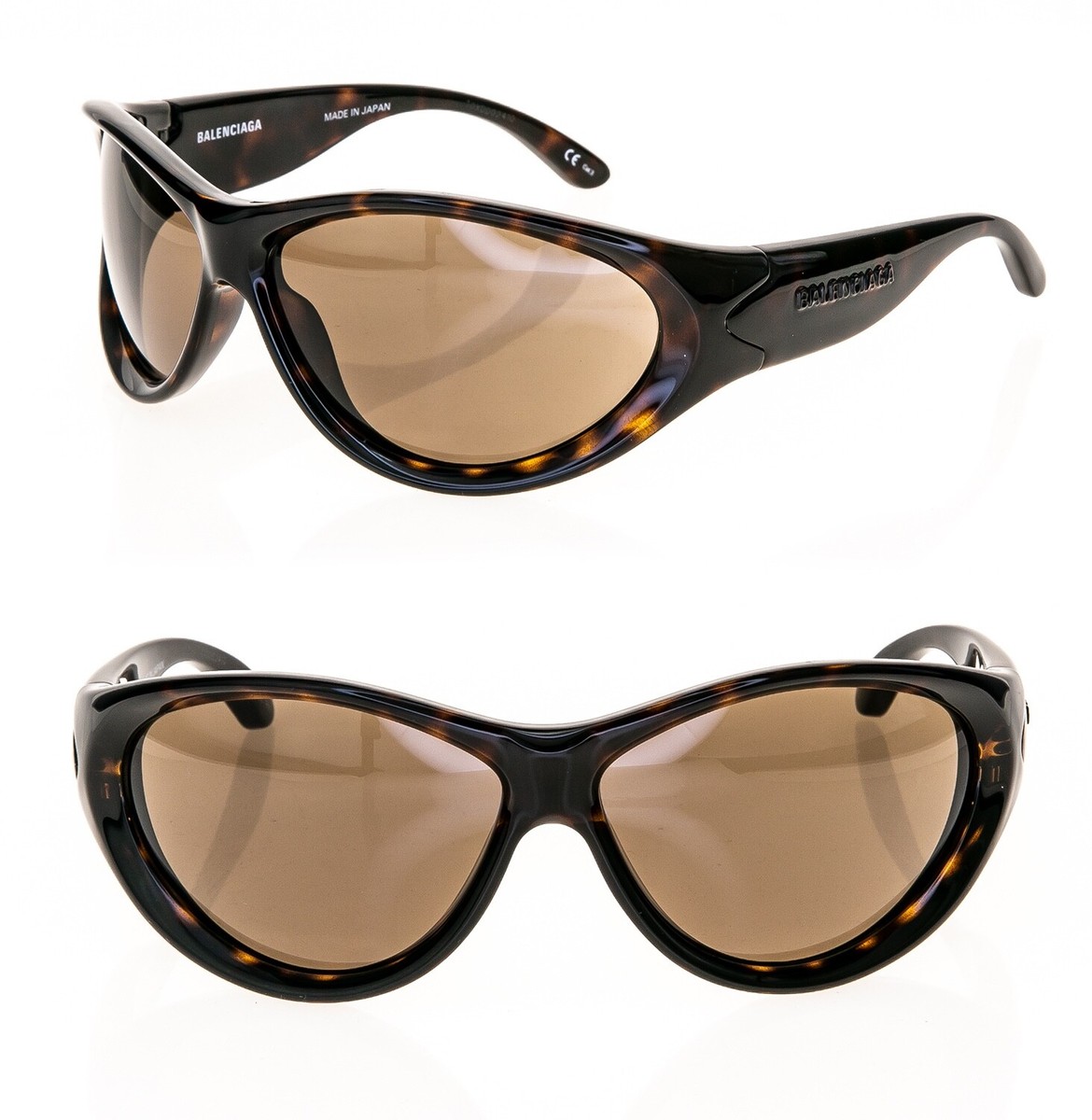 BALENCIAGA SWIFT 0158 Brown Havana Cat Exaggerated Mask BALENCIAGA SWIFT 0158 Brown Havana Cat Exaggerated Mask