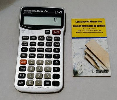 Calculated Industries Construction Master Pro 4065 v3.1  Calculator W/ Reference