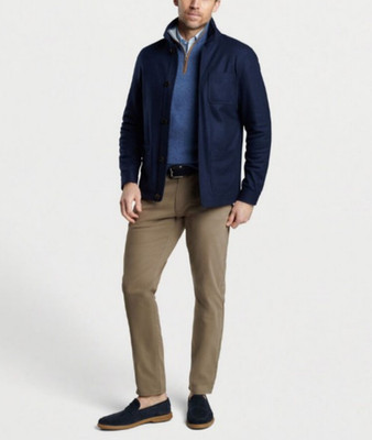 PETER MILLAR Crown Artisan Crafted Cashmere Chore Coat Jacket NAVy Sz 2XL $1295