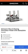 Simsonn Simsonn Plus X Racing Pedals W Baseplate Silver Compatible W Pc Simsonn Simsonn Plus X Racing Pedals W Baseplate Silver Compatible W Pc