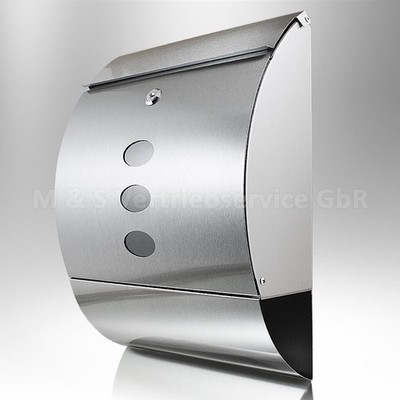 Briefkasten Mailbox Postkasten Letterbox Edelstahl Halbrund MS-13173 BITUXX