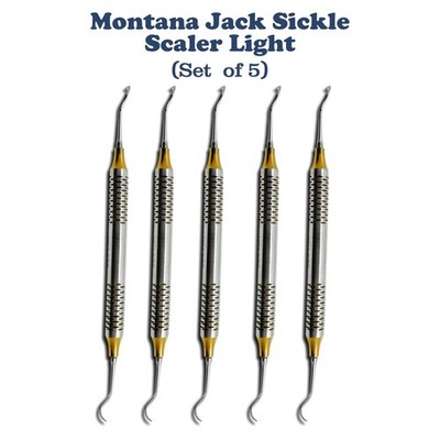 5 X Periodontal Montana Jack Sickle Scaler Light Double Ended Dental Instruments