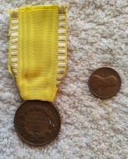 (RARE) Médaille du service prussien avant guerre 1 avec ruban de remplacement. (P03).