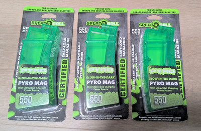 Splat R Ball PYRO MAG Glow-In-The-Dark Magazine Holds 550 Rounds Lot Of ...
