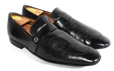 Gucci Interlocking G Logo Slip-On Almond Toe Loafers 256600 Black 11
