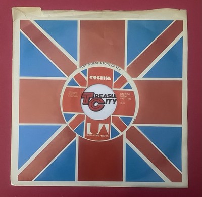 RARE PROMO Cochise LOVE'S MADE A FOOL OF YOU 45 VG++.  Limited UNION JACK SLEEVE