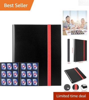 Secure 9-Pocket Trading Card Binder - 360 Capacity with Soft Protective Sleeves