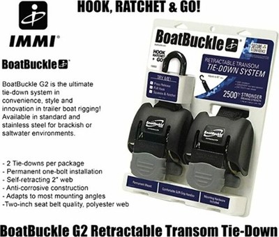 Boatbuckle F08893 Paar Einziehbar G2 Transom Tiedowns 2x43 '' Boot Jetski