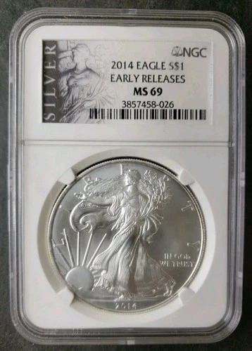 2014 $1 American Silver Eagle Dollar NGC MS69