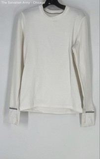 Under Armour Womens White Long Sleeve Crew Neck Pullover T Shirt Size Small