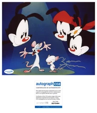 Maurice LaMarche 'Pinky And The Brain' Signed 8x10 Photo 'The Brain' ACOA