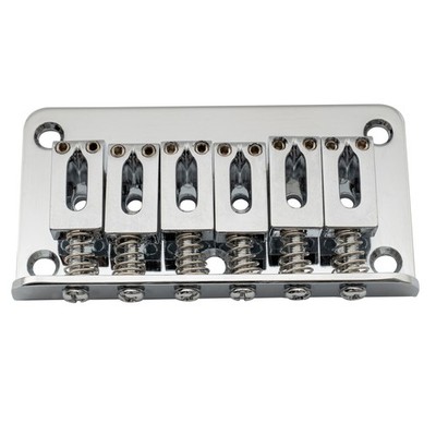 Musiclily Chrome 52.5mm Fixed Hardtail Bridge For 6 String Fender Strat Guitar