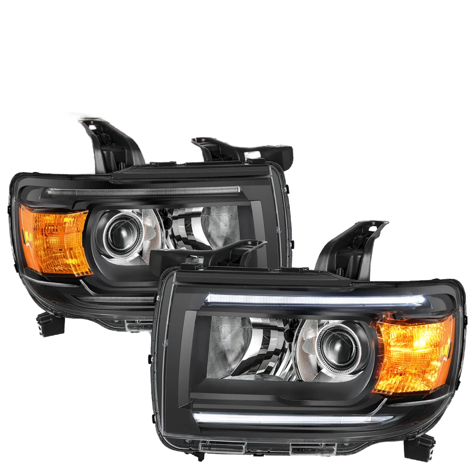 Halogen Headlights For 2015-2022 GMC Canyon Black Conversion Left+Right Pair L+R - Изображение 2 из 4