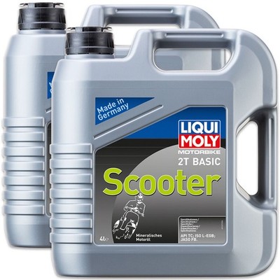 2x LIQUI MOLY 1237 Motorbike 2T Basic Scooter 2-Takt Motoröl Motorrad Roller 4L