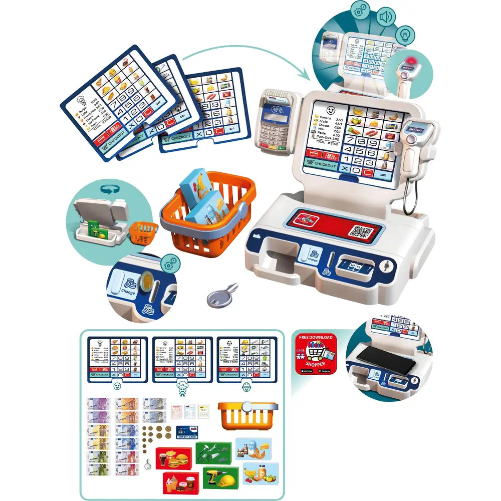 Theo Klein Licht 7265 Selbstbedienungskasse | Scanner Mit & Sound | Display Für 3 Themen | Warenkorb, Spielgeld, U.v.m. | Spielzeug Für Kinder Ab 3 Jahren - Image 3