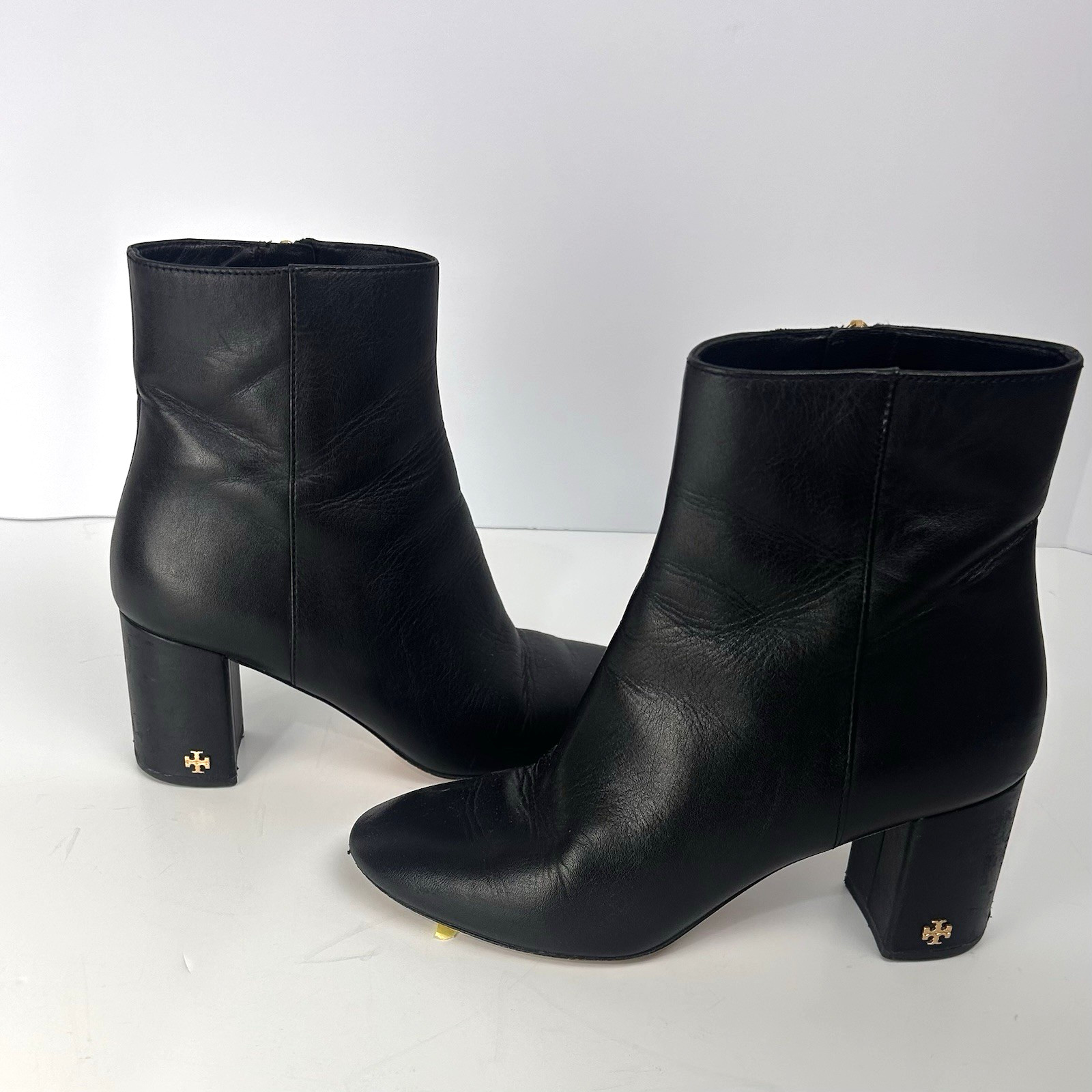 Tory Burch Black Leather Ankle Booties Size 6.5M classic style thumbnail 7