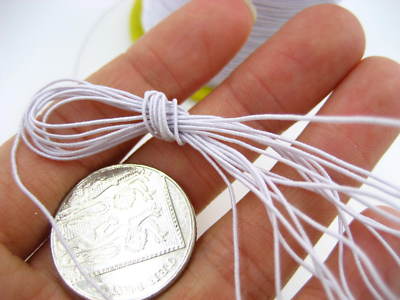 10ms Dünn Weiß Rund Kordel Elastisch Dehnbar Faden Hut Auffädeln Schmuck Elastisch