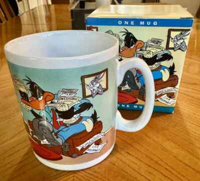 VTG Warner Bros Store Daffy Duck Looney Tunes Jumbo Large Coffee Mug Cup 1994 N9
